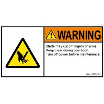 PL警告表示ラベル(ISO/SEMI準拠)│機械的な危険：切る/切断│英語(ヨコ) SCREENクリエイティブコミュニケーションズ