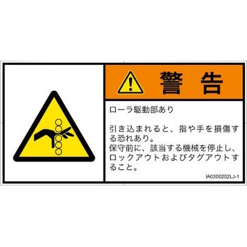PL警告表示ラベル(ISO/SEMI準拠)│機械的な危険：駆動部(ローラ)│日本語(ヨコ) - SCREENクリエイティブコミュニケーションズ