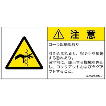 PL警告表示ラベル(ISO/SEMI準拠)│機械的な危険：駆動部(ローラ)│日本語(ヨコ) - SCREENクリエイティブコミュニケーションズ
