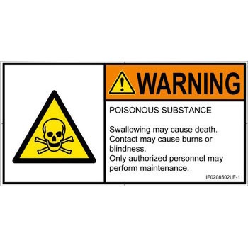 PL警告表示ラベル(ISO/SEMI準拠)│ガス・薬液などの危険：有毒物質│英語(ヨコ) SCREENクリエイティブコミュニケーションズ