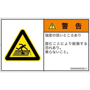 PL警告表示ラベル(GB準拠)│人間工学による危険：強度の弱い屋根│日本語(ヨコ) SCREENクリエイティブコミュニケーションズ
