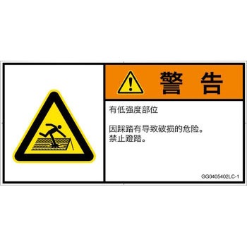 PL警告表示ラベル(GB準拠)│人間工学による危険：強度の弱い屋根│簡体字(ヨコ) SCREENクリエイティブコミュニケーションズ