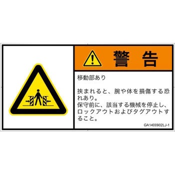 PL警告表示ラベル(GB準拠)│機械的な危険：押しつぶし(腕/体)│日本語