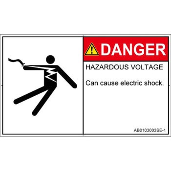 PL警告表示ラベル(ANSI準拠)│電気的な危険：感電│英語(ヨコ) SCREENクリエイティブコミュニケーションズ