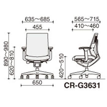 CR-G3631F6G47E-V オフィスチェアー ウィザード3 ローバック (配送