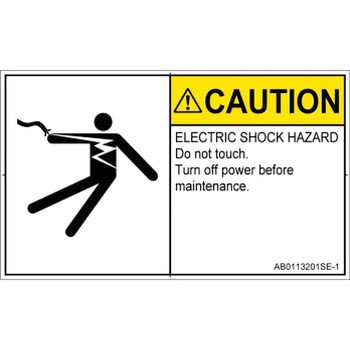PL警告表示ラベル(ANSI準拠)│電気的な危険：感電│英語(ヨコ) SCREENクリエイティブコミュニケーションズ