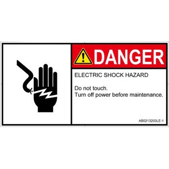 PL警告表示ラベル(ANSI準拠)│電気的な危険：感電│英語(ヨコ) SCREENクリエイティブコミュニケーションズ