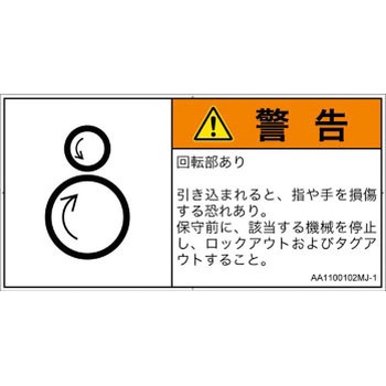 PL警告表示ラベル(ANSI準拠)│機械的な危険：逆回転ローラ│日本語(ヨコ) SCREENクリエイティブコミュニケーションズ