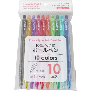 ノック式ボールペン10本 サンノート 油性ボールペン 通販モノタロウ
