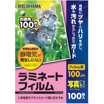 LFT-PL100 (帯電防止)ラミネートフィルム100μ 1箱(100枚) アイリスオーヤマ 【通販モノタロウ】