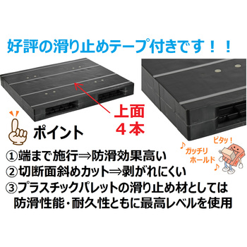 プラスチックパレットZR-1113E-RR 両面ニ方差し 黒 日本プラパレット(NPC)