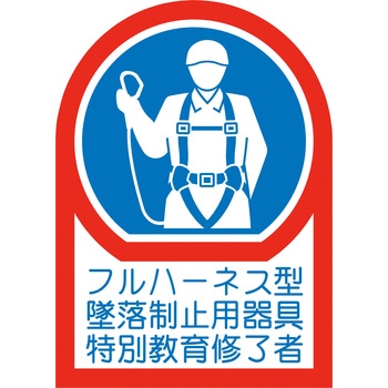 ヘルメット用ステッカー フルハーネス型墜落制止用器具特別教育修了者 オレフィン 日本緑十字社