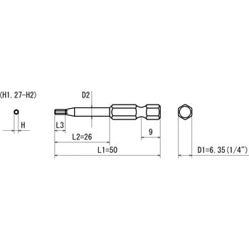 6.35六角シャンクヘキサゴンビット 近江精機 ヘックスローブビット
