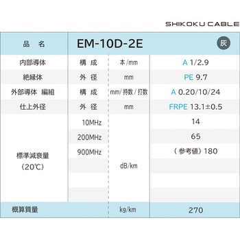 エコ同軸ケーブル 長さ100m EM-10D-2E