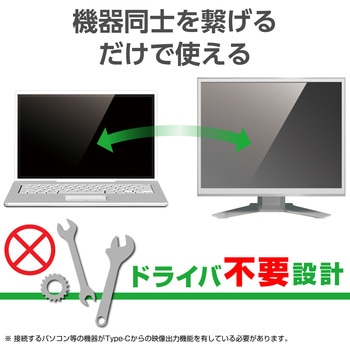 タイプC変換アダプタ DVI-TypeC 映像変換 15cm ブラック エレコム