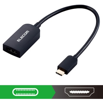 HDMI変換ケーブル HDMI-TypeC 映像変換 4K 2K解像度対応 エレコム HDMIアダプタ 【通販モノタロウ】 AD-CHDMIBK2