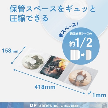 ブルーレイディスク/DVD/CD用スリム収納ソフトケース エレコム