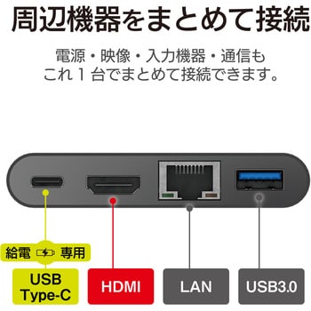 DST-C09WH USBハブ ドッキングステーション PD対応 Type-C接続 USB3.0
