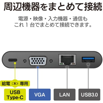 DST-C10BK USBハブ ドッキングステーション PD対応 Type-C接続 USB3.0