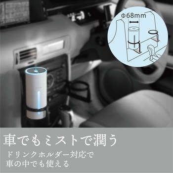 加湿器 超音波式 コンパクト スリム 卓上 ドリンクホルダー 車内使用 7色ledライト 350ml エレコム スチームタイプ加湿器 通販モノタロウ Hce Hu1905uwh