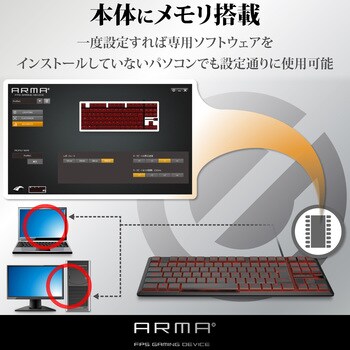 TK-ARMA30BK ゲーミングキーボード メカニカル 薄型 コンパクト FPS