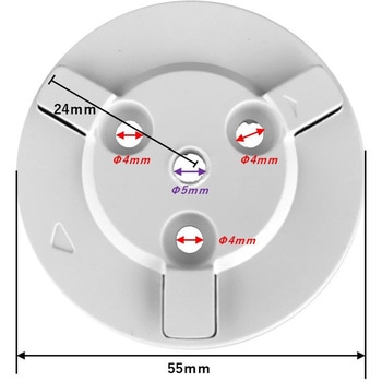 監視カメラマウント用台座ABS55mm【白】 bitstrong