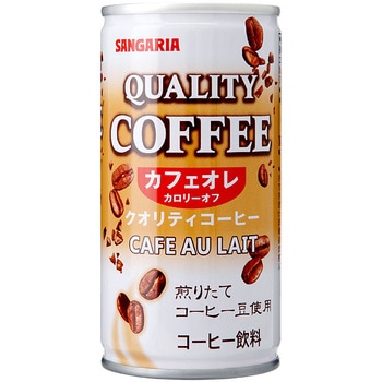 クオリティコーヒーカフェオレ 185g サンガリア 缶コーヒー ペットボトル