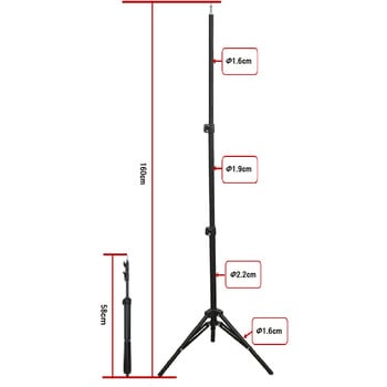 無段階高さ調整可能三脚1/4ネジ対応アルミ合金(58～160cm) bitstrong