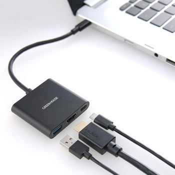 3in1 USB Type-C コンパクトドッキングステーション グリーンハウス