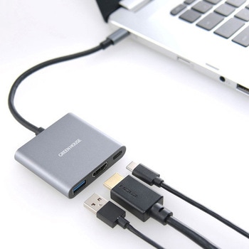 3in1 USB Type-C コンパクトドッキングステーション グリーンハウス