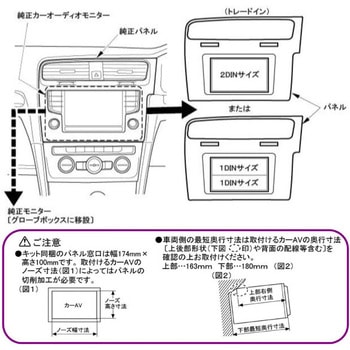 VW ゴルフ7用カーAVトレードインキット(ピアノブラックパネル仕様) カナテクス