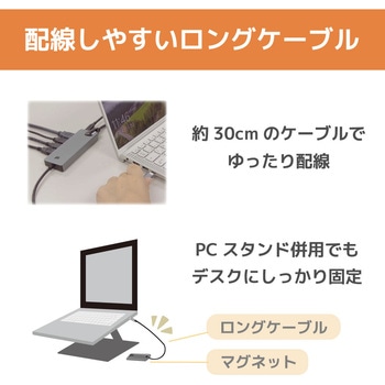 USB Type-C マルチアダプター(4K60Hz・PD対応・30cmケーブル) ラトックシステム