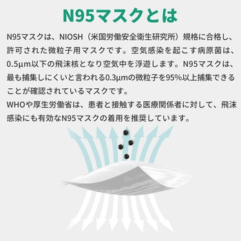 米国NIOSH認証 N95マスク 個別包装 RABLISS