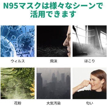 米国NIOSH認証 N95マスク 個別包装 RABLISS