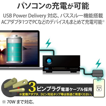 LaCie 外付け HDD 20TB 1big Dock Thunderbolt3×2 USB3.2 USB A×1 5年保証 冷却ファン付 LaCie(ラシー)