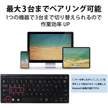 Bluetoothミニキーボード パンタグラフ式 ブラック エレコム
