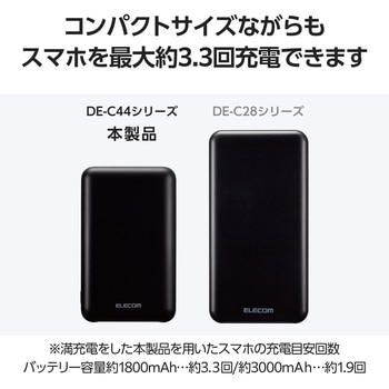 モバイルバッテリー 10000mAh 大容量 軽量 小型 PD 最大20W 入出力(Type C×1) 出力(USB A×2) エレコム