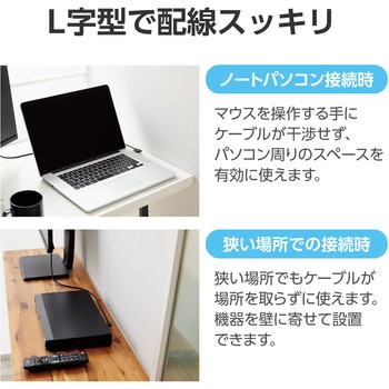 HDMI ケーブル HIGH SPEED with Ethernet L字 右向き 4K 30Hz やわらか RoHS指令準拠 エレコム