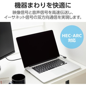 HDMI ケーブル HIGH SPEED with Ethernet L字 右向き 4K 30Hz やわらか RoHS指令準拠 エレコム