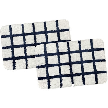 ふわっふわ!マイクロファイバーバスマット ブラン 40×60cm ネイビー 2枚入 マルナカ