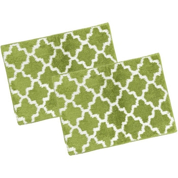 ふわっふわ!マイクロファイバーバスマット パッシオ 45×60cm グリーン 2枚入 - マルナカ