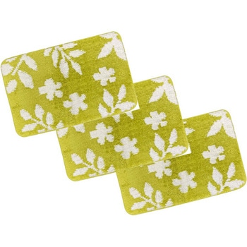 ふわっふわ!マイクロファイバーバスマット ユトナ 40×60cm グリーン 3枚入 マルナカ