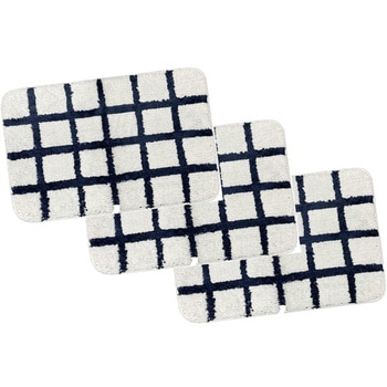 ふわっふわ!マイクロファイバーバスマット ブラン 40×60cm ネイビー 3枚入 マルナカ