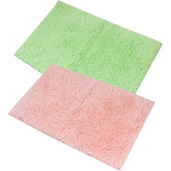 ふわっふわ!マイクロファイバーバスマット シンフォニ 50×80cm ピンク&グリーン 2枚入 マルナカ