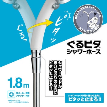 メタリックシャワーホース(スムーズ回転) ぐるピタ SANEI