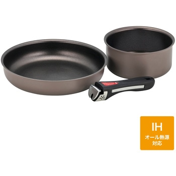 ベストコ デリシャスサインエボルト ワンハンドルIH対応8点セット NM-144 ベストコ フライパン 鍋 ガラス蓋 取っ手 8点セット レッド IH対応 NM