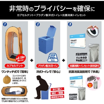 カプセルテント防災トイレ3点セット ブレイン