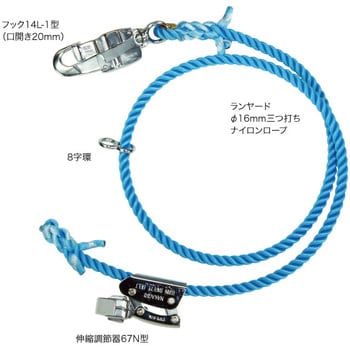 WP-200FCS ワークポジショニング用ロープ 1個 ジェフコム(DENSAN