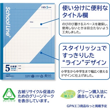 スクールラインプラス 5mm方眼罫 日本ノート
