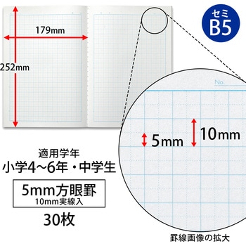 スクールラインプラス 5mm方眼罫 日本ノート